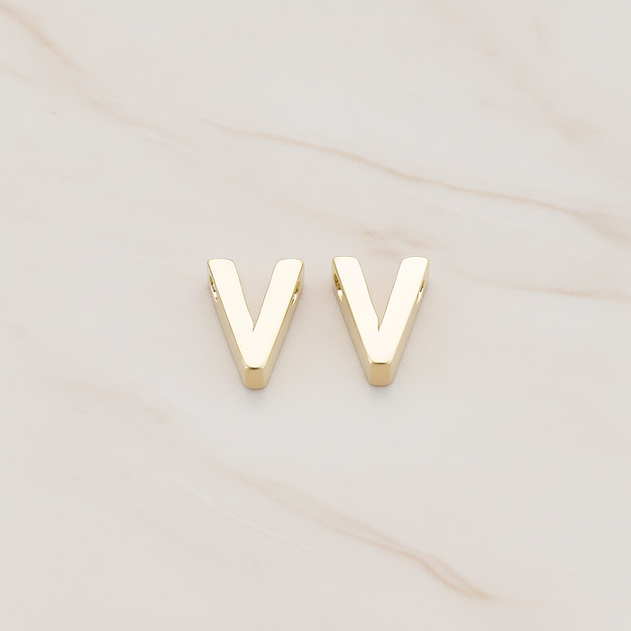 3D Initials Pendant, 2 Pc on warm marble background (PD.198)