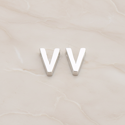 3D Initials Pendant, 2 Pc on warm marble background (PD.198)