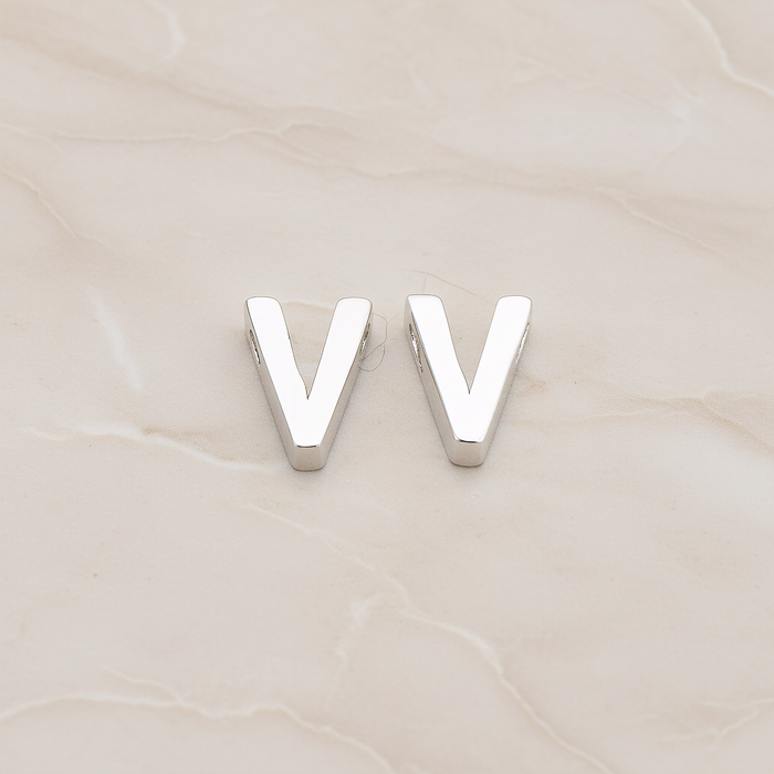 3D Initials Pendant, 2 Pc on warm marble background (PD.198)