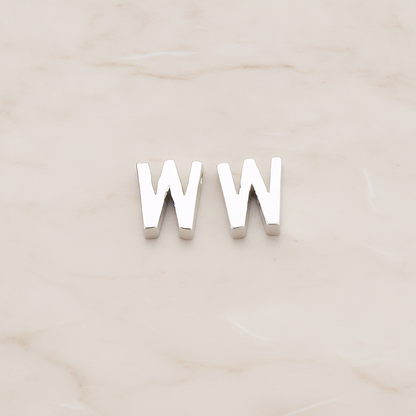 3D Initials Pendant, 2 Pc on warm marble background (PD.198)