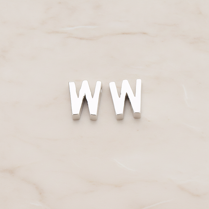 3D Initials Pendant, 2 Pc on warm marble background (PD.198)