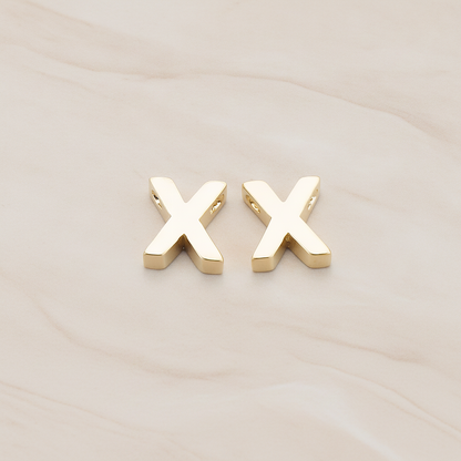 3D Initials Pendant, 2 Pc on warm marble background (PD.198)