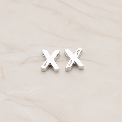 3D Initials Pendant, 2 Pc on warm marble background (PD.198)