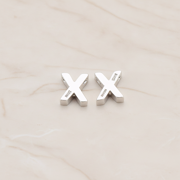 3D Initials Pendant, 2 Pc on warm marble background (PD.198)