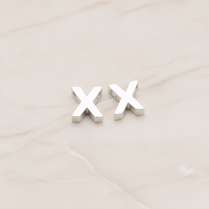 3D Initials Pendant, 2 Pc on warm marble background (PD.198)