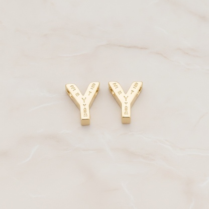 3D Initials Pendant, 2 Pc on warm marble background (PD.198)