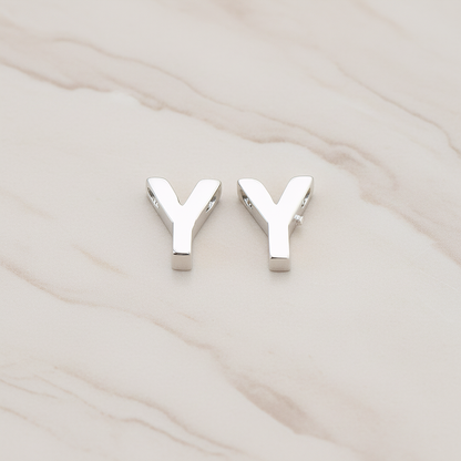 3D Initials Pendant, 2 Pc on warm marble background (PD.198)