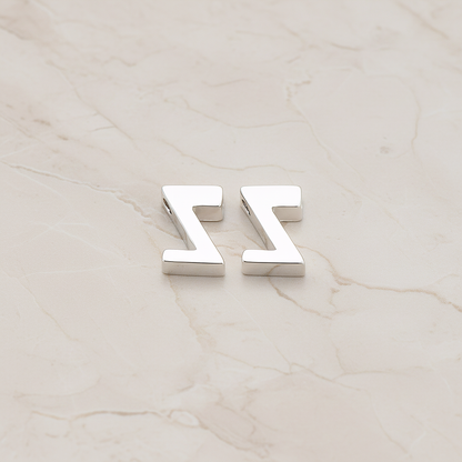 3D Initials Pendant, 2 Pc on warm marble background (PD.198)