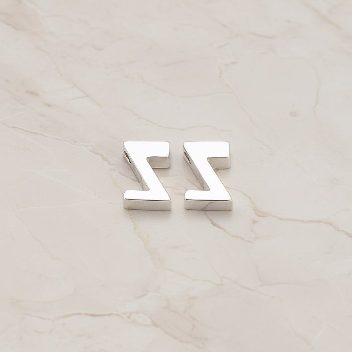 3D Initials Pendant, 2 Pc on warm marble background (PD.198)