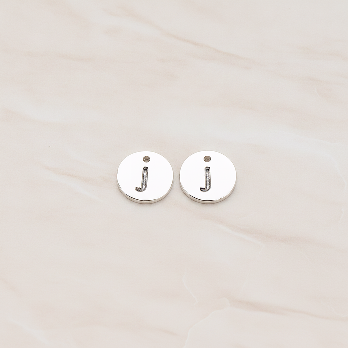 Round Disk Initial Pendant, 2 Pc on warm marble background (PD.219)