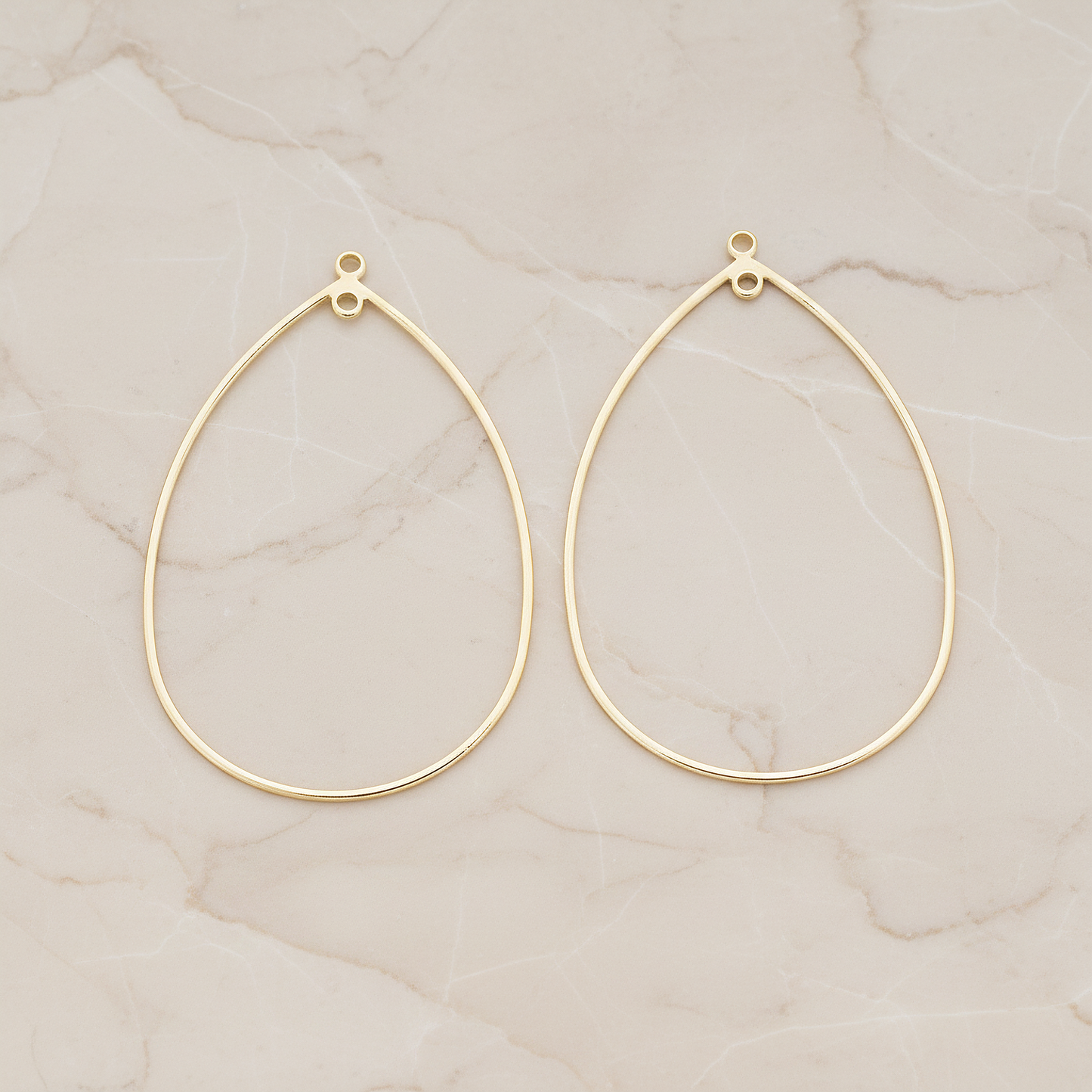Large Rope Teardrop Pendant, 2 Pc on warm marble background (PD.521-02)