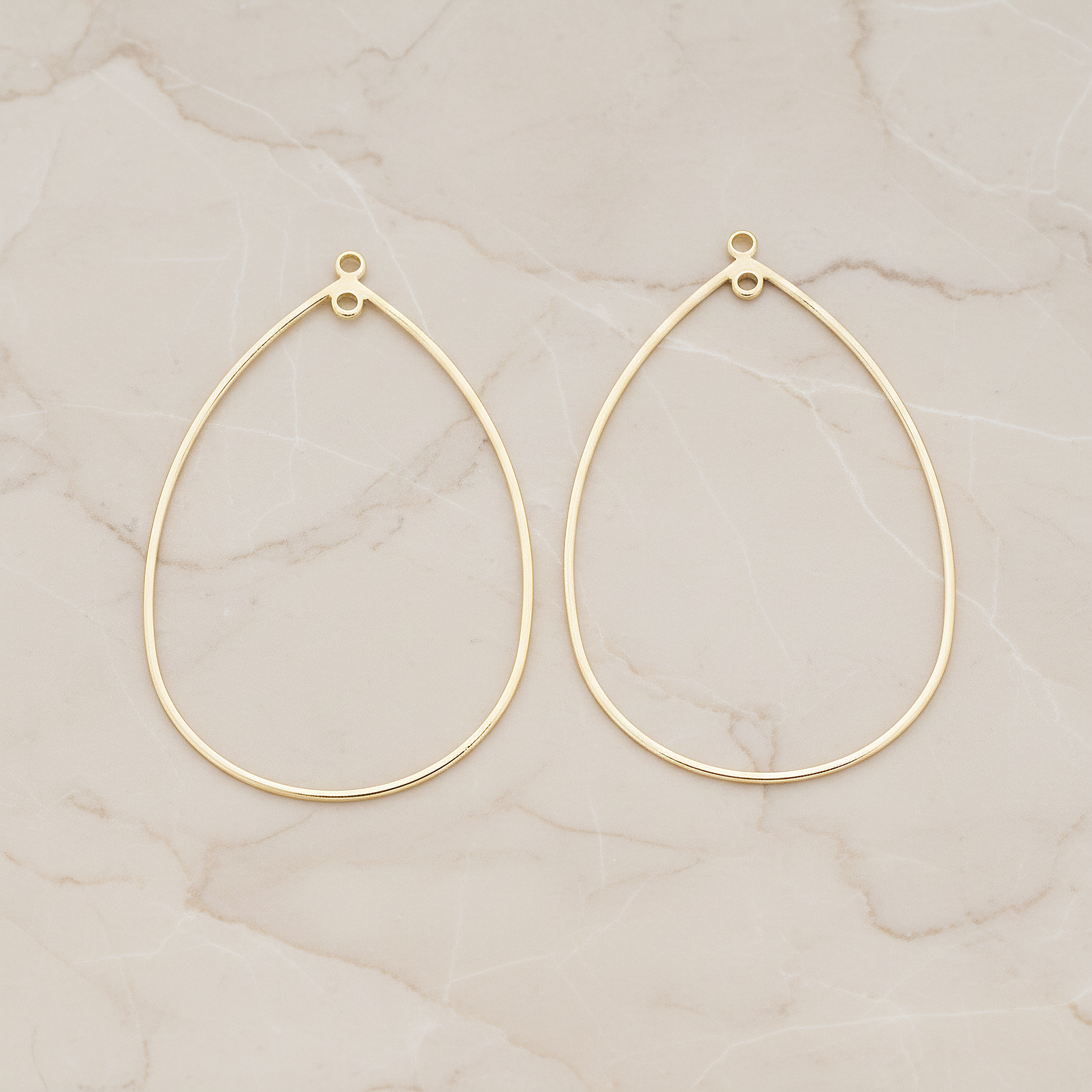 Large Rope Teardrop Pendant, 2 Pc on warm marble background (PD.521-02)