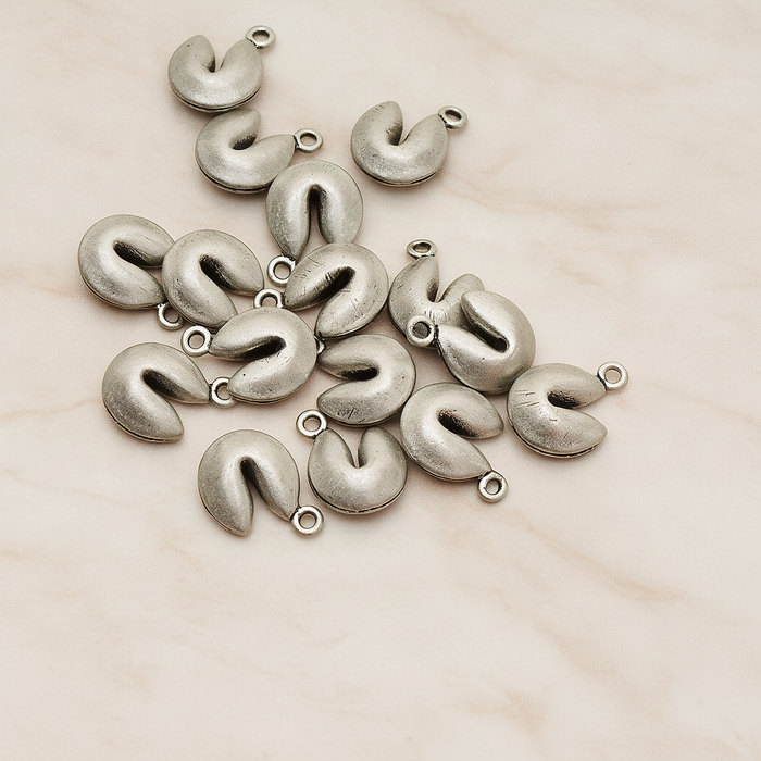 Fortune Cookie Pendant, 2 Pc on warm marble background (PD.1005)