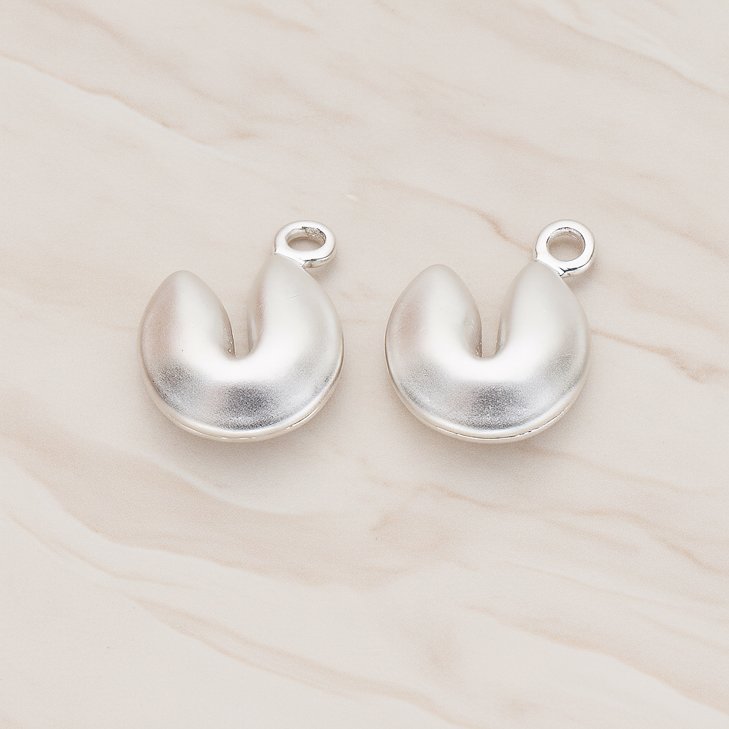 Fortune Cookie Pendant, 2 Pc on warm marble background (PD.1005)