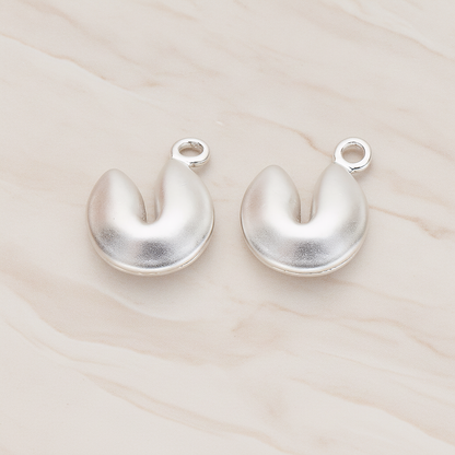 Fortune Cookie Pendant, 2 Pc on warm marble background (PD.1005)