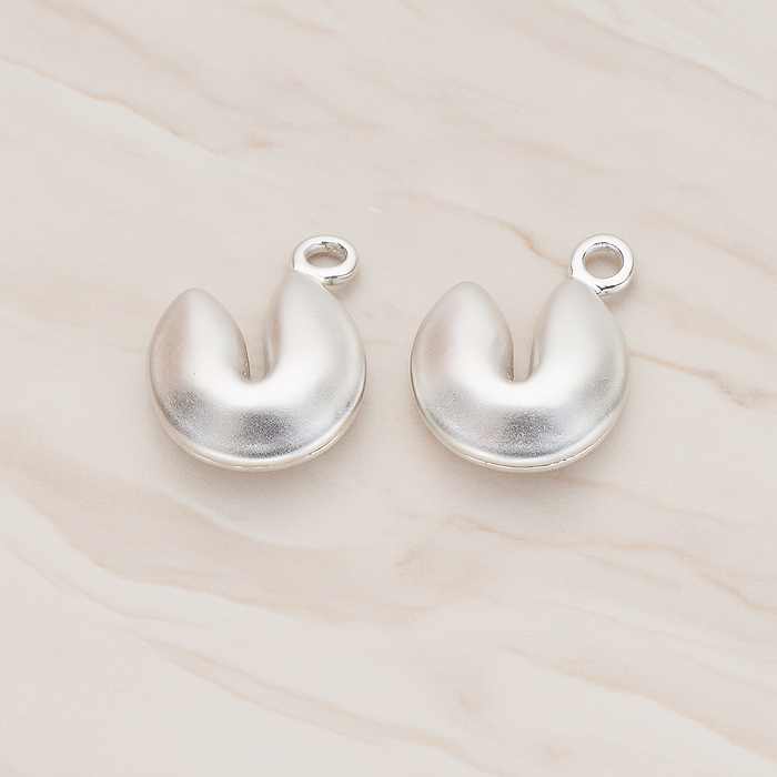 Fortune Cookie Pendant, 2 Pc on warm marble background (PD.1005)
