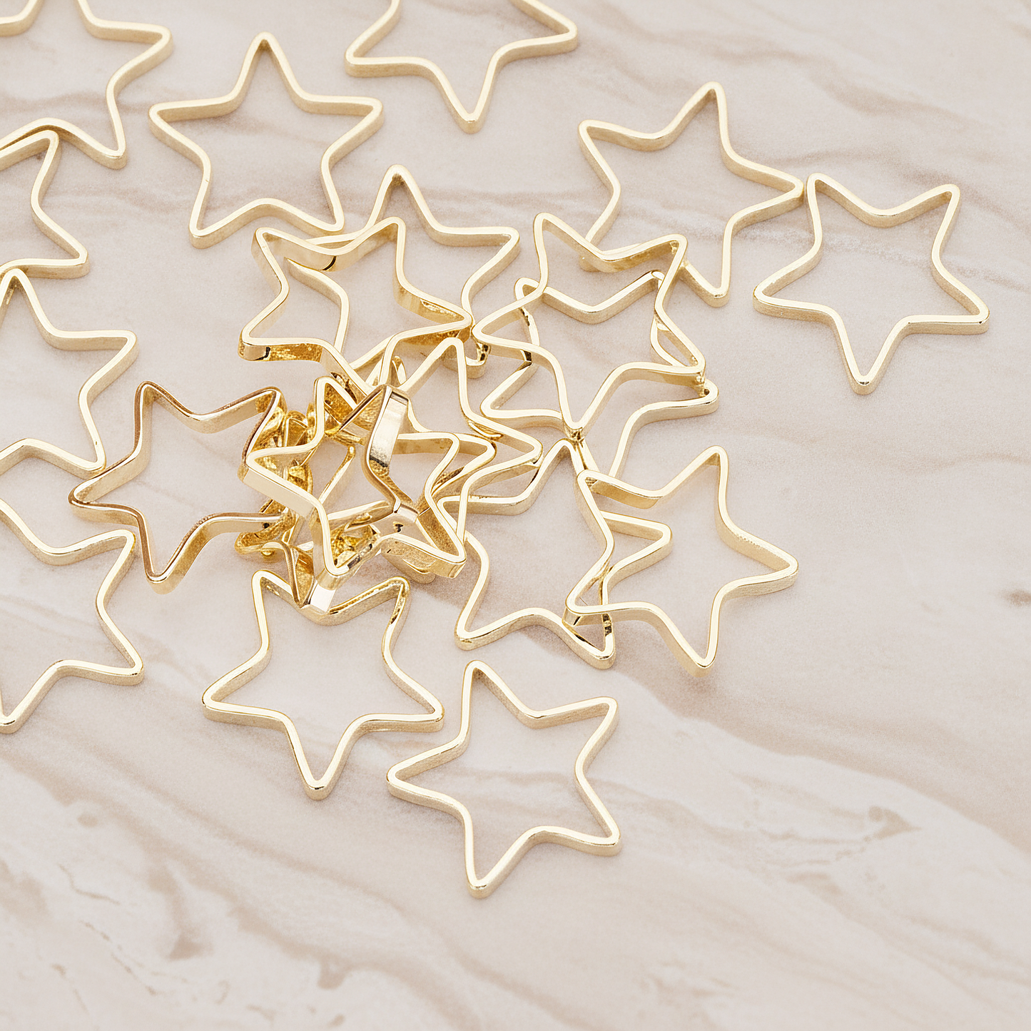 10mm Star Link Pendant, 6 Pc on warm marble background (PD.1008-01)
