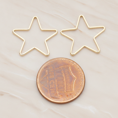 18mm Star Link Pendant, 4 Pc on warm marble background (PD.1008-02)