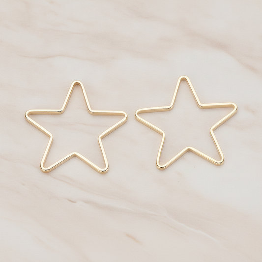 18mm Star Link Pendant, 4 Pc on warm marble background (PD.1008-02)