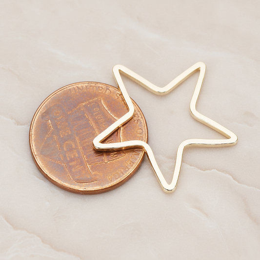 23mm Star Link Pendant, 2 Pc on warm marble background (PD.1008-03)