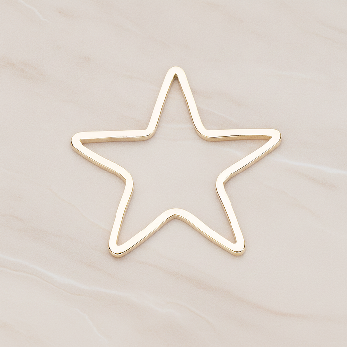 23mm Star Link Pendant, 2 Pc on warm marble background (PD.1008-03)