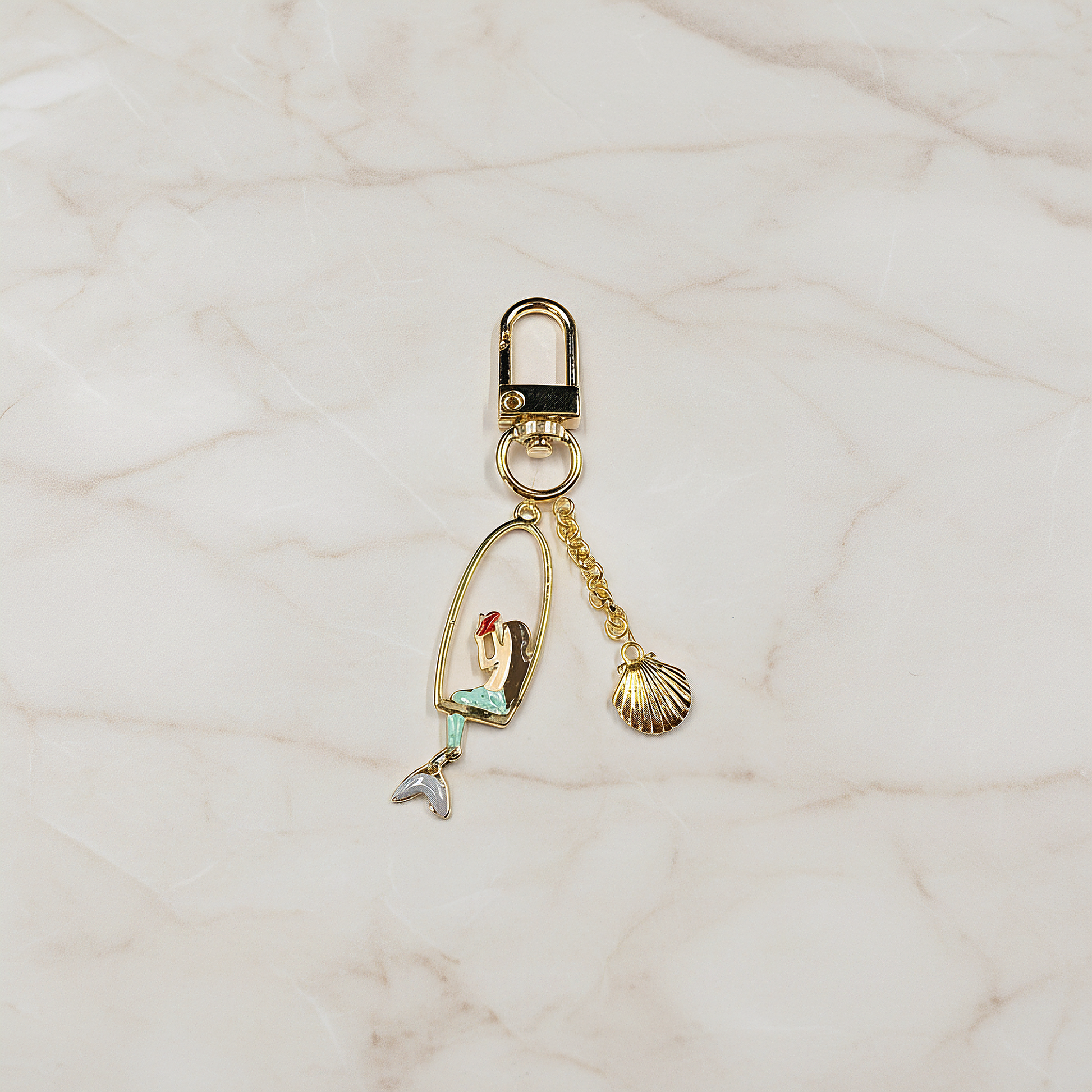 Shell Ring Pendant, Jewelry Supplies, Jewelry Making, (Gold, Rhodium Plated), 2 Pc on warm marble background (PD.0014-06)