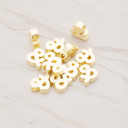 3D Lowercase Initial Pendant, 2 Pc on warm marble background (PD.079)