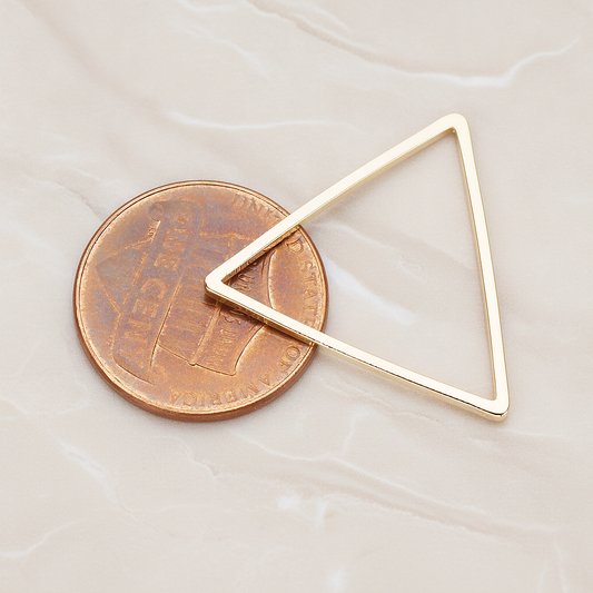25mm Triangle Link Pendant, 2 Pc on warm marble background (PD.1009-04)