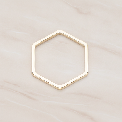 18mm Hexagon Link Pendant, 2 Pc on warm marble background (PD.1010-02)