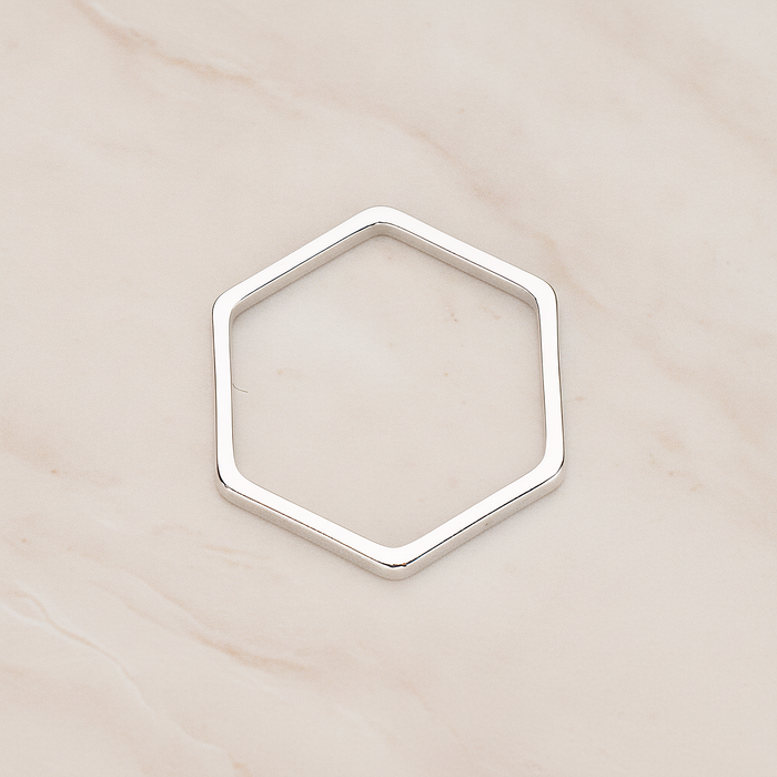 18mm Hexagon Link Pendant, 2 Pc on warm marble background (PD.1010-02)