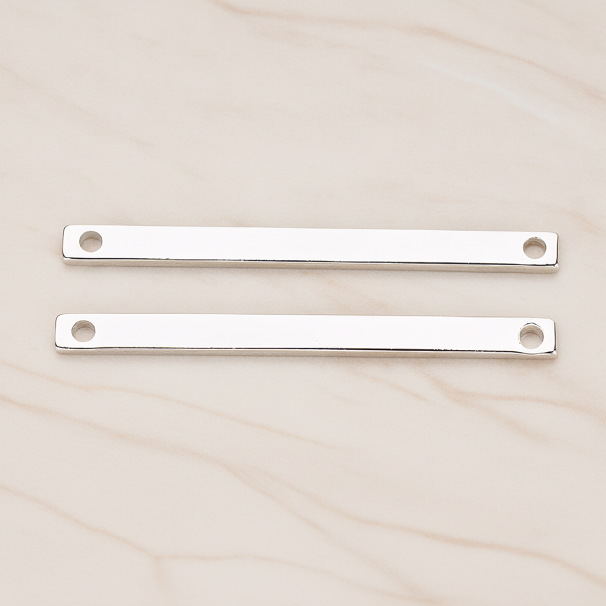 Long Bar Connector, 2 Pc on warm marble background (PD.1012-02)