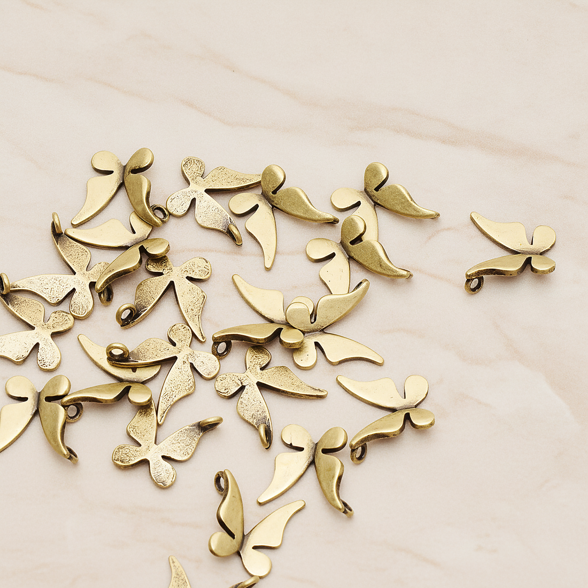 Small Butterfly Pendant, 2 Pc on warm marble background (PD.1017)