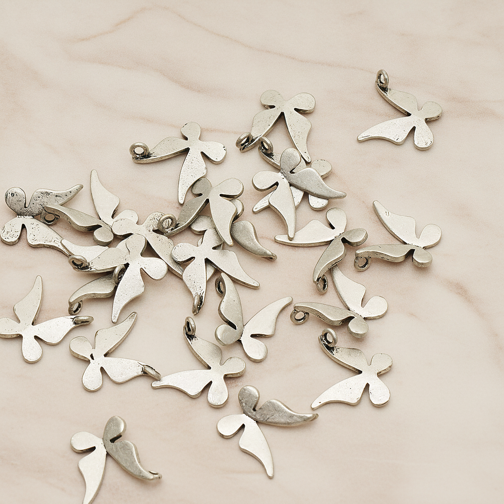 Small Butterfly Pendant, 2 Pc on warm marble background (PD.1017)