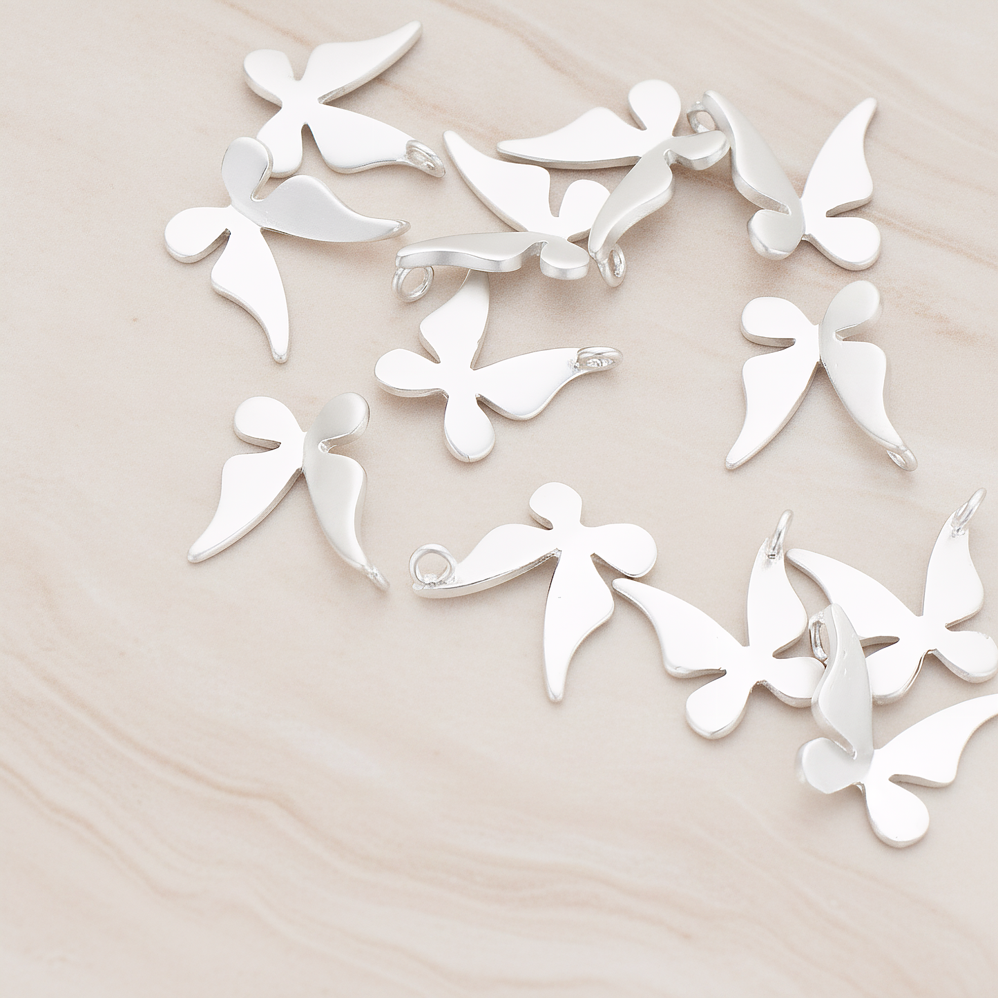Small Butterfly Pendant, 2 Pc on warm marble background (PD.1017)