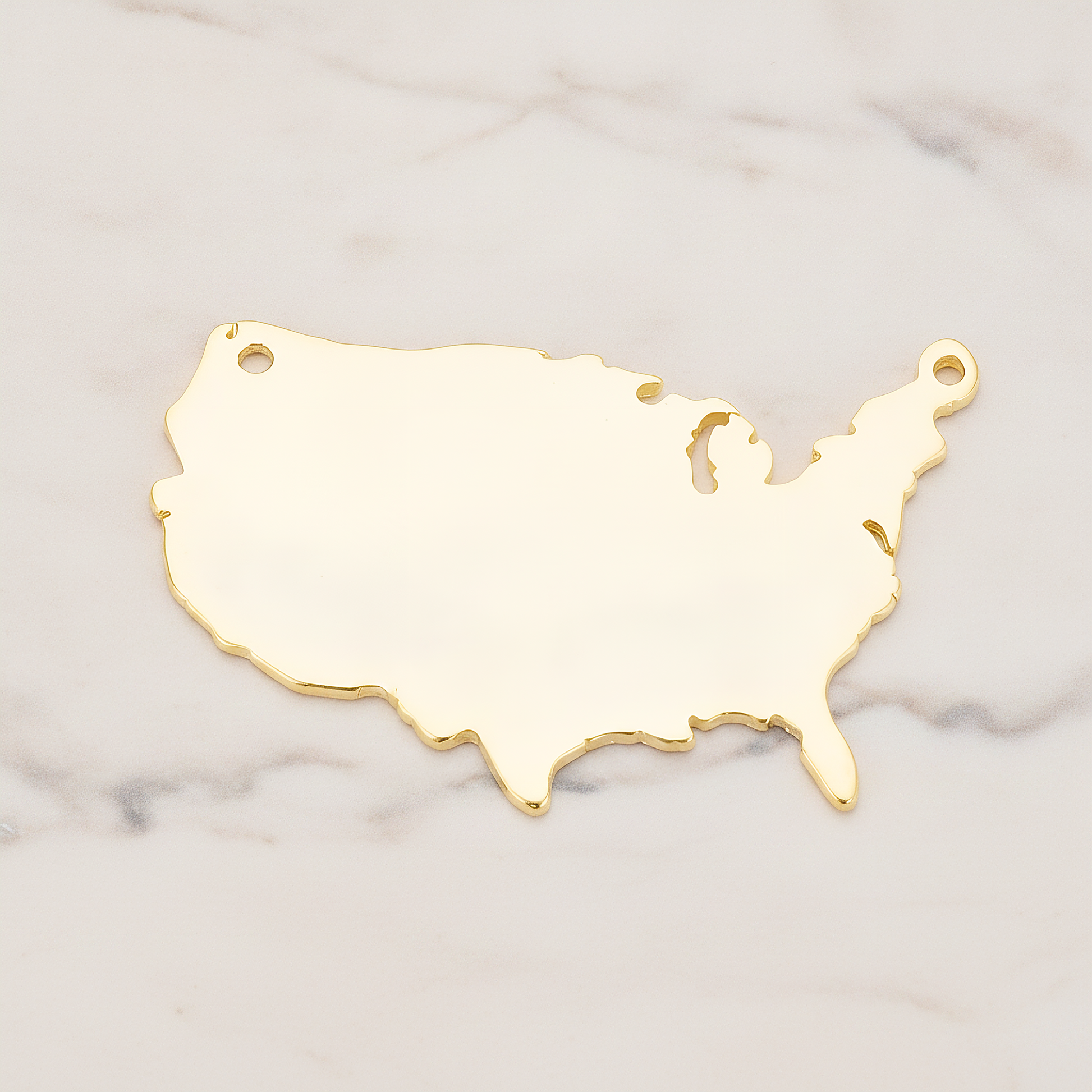 USA Shaped Pendant, 1 Pc on warm marble background (PD.1033)