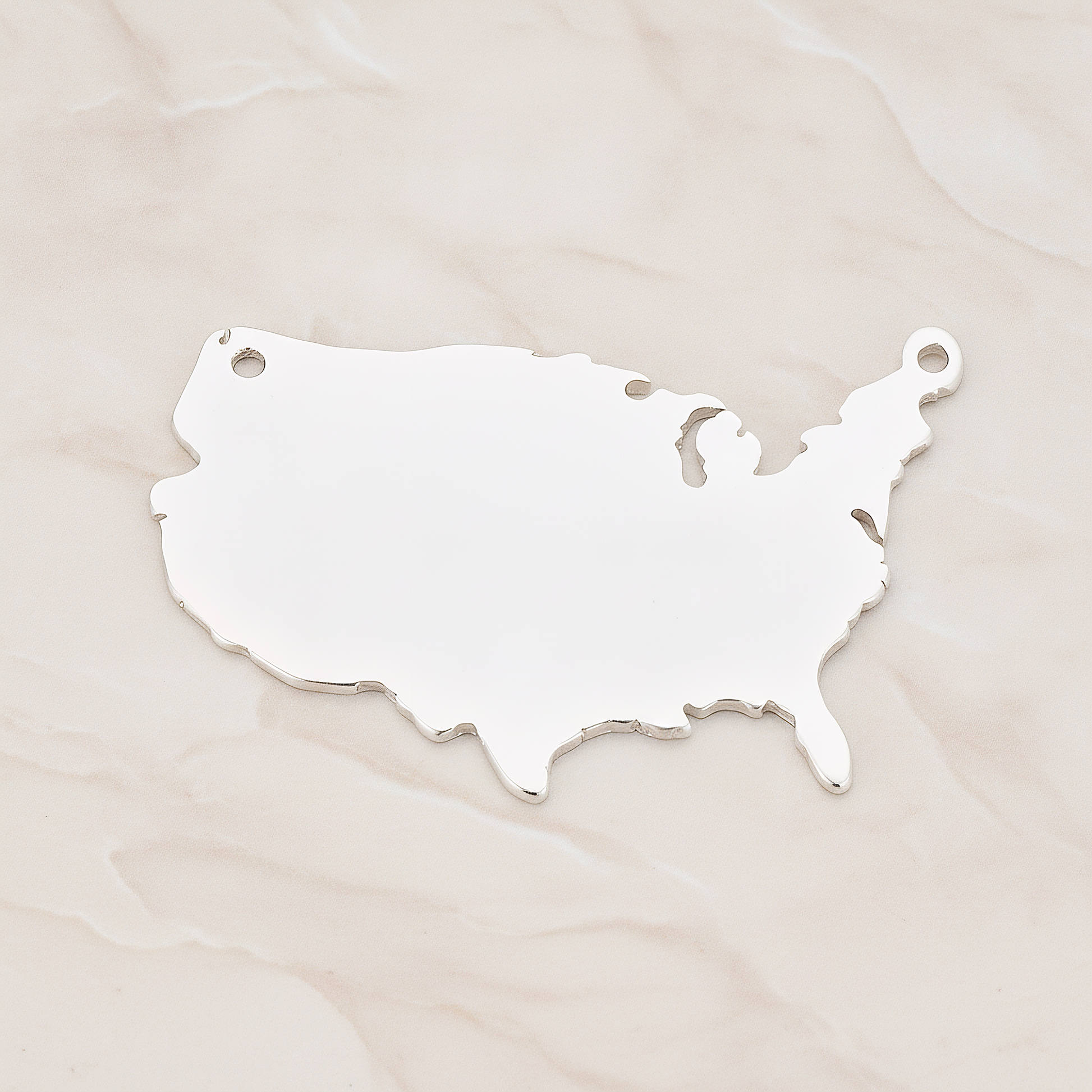 USA Shaped Pendant, 1 Pc on warm marble background (PD.1033)