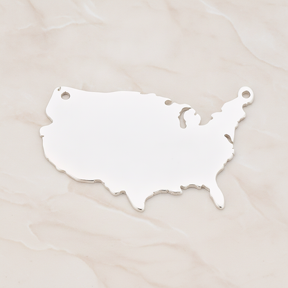 USA Shaped Pendant, 1 Pc on warm marble background (PD.1033)