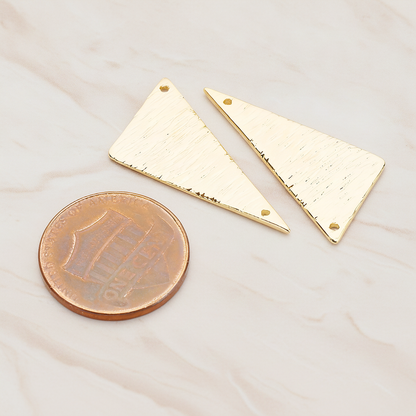 Brushed Triangle Pendant, 2 Pc on warm marble background (PD.1042)