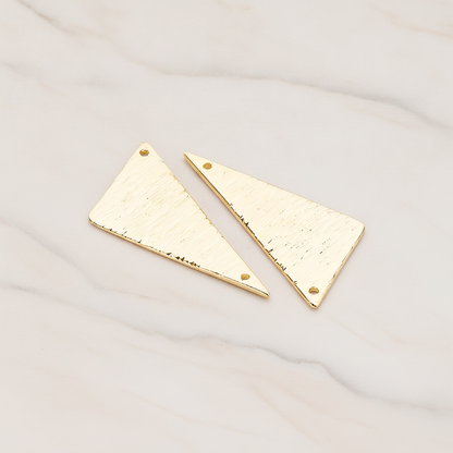Brushed Triangle Pendant, 2 Pc on warm marble background (PD.1042)