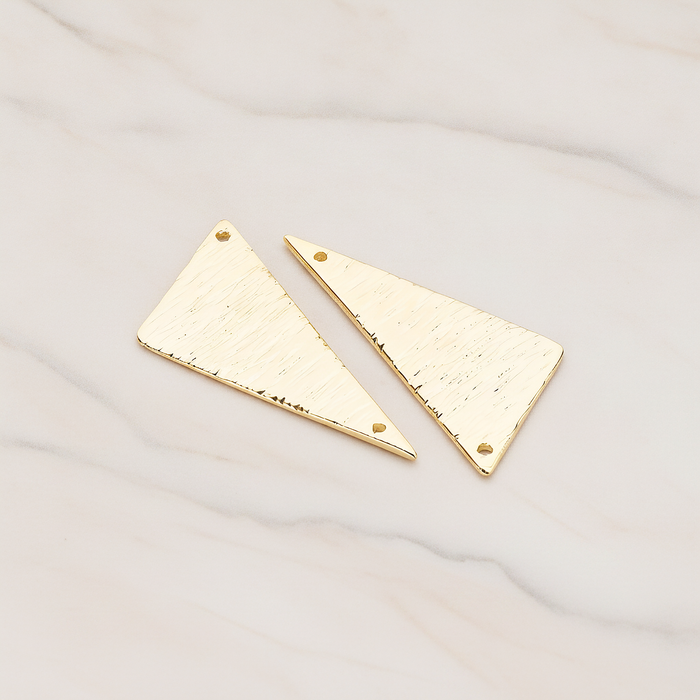 Brushed Triangle Pendant, 2 Pc on warm marble background (PD.1042)