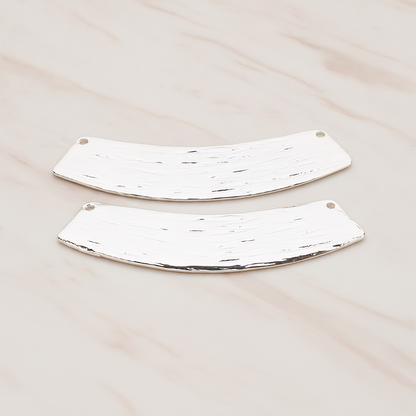 Curved Brushed Bar Pendant, 2 Pc on warm marble background (PD.1043)