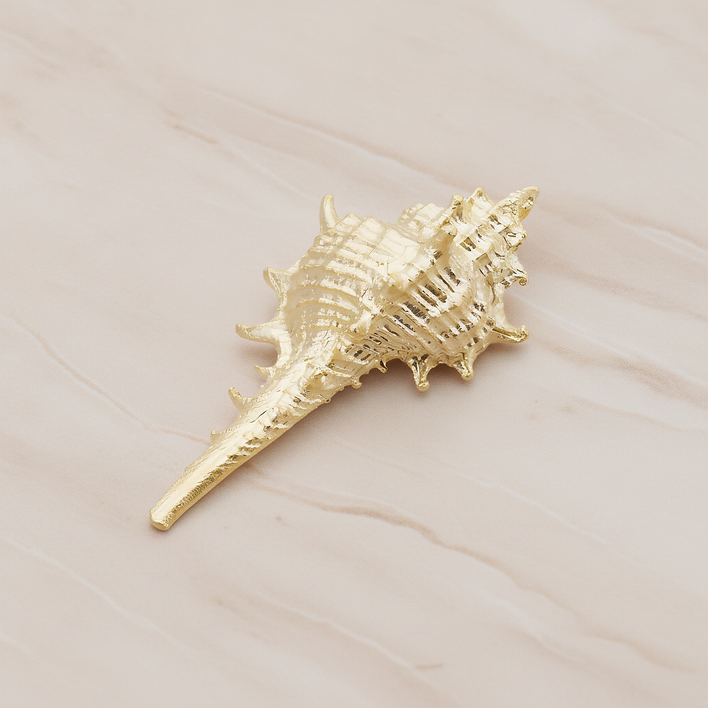 Murex Seashell Ver.5 Pendant, 2 Pc on warm marble background (PD.1044)