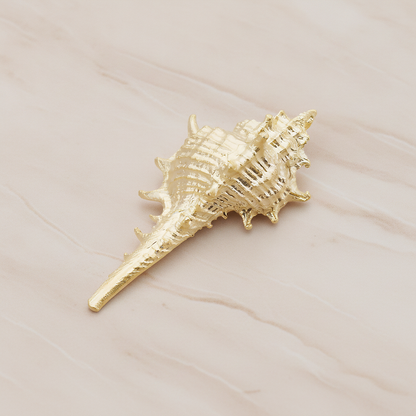 Murex Seashell Ver.5 Pendant, 2 Pc on warm marble background (PD.1044)