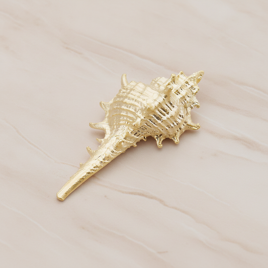 Murex Seashell Ver.5 Pendant, 2 Pc on warm marble background (PD.1044)