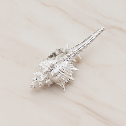 Murex Seashell Ver.5 Pendant, 2 Pc on warm marble background (PD.1044)