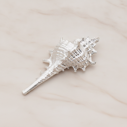 Murex Seashell Ver.5 Pendant, 2 Pc on warm marble background (PD.1044)