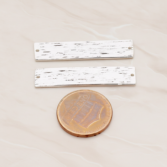 Brushed Rectangle Bar Pendant, 2 Pc on warm marble background (PD.1045)