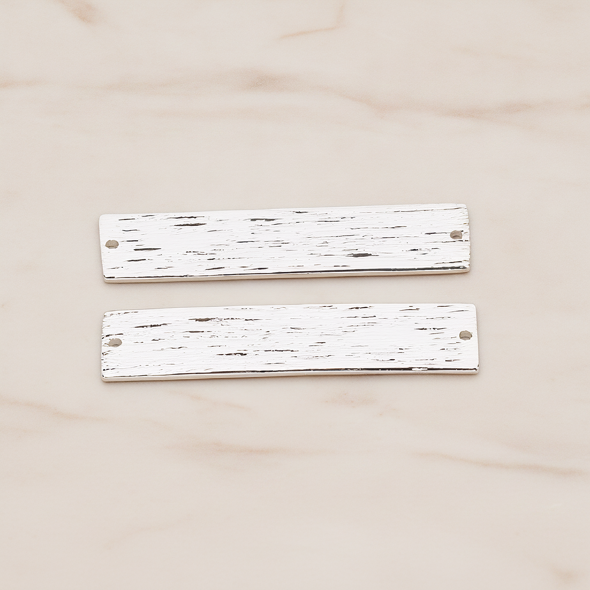 Brushed Rectangle Bar Pendant, 2 Pc on warm marble background (PD.1045)
