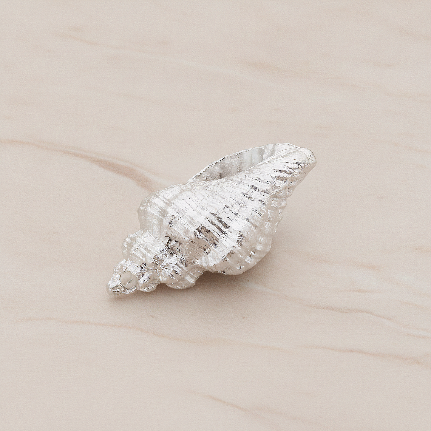 Conch Seashell Ver.4 Pendant, 2 Pc on warm marble background (PD.1050)