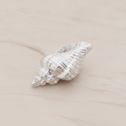 Conch Seashell Ver.4 Pendant, 2 Pc on warm marble background (PD.1050)